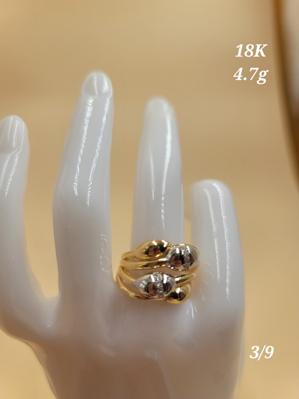 خاتم لونين متعاكس بأشكال بيضاوية