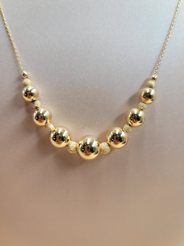 عقد بكور دوريكا ليزر صقيلة و مطفية ذهبي