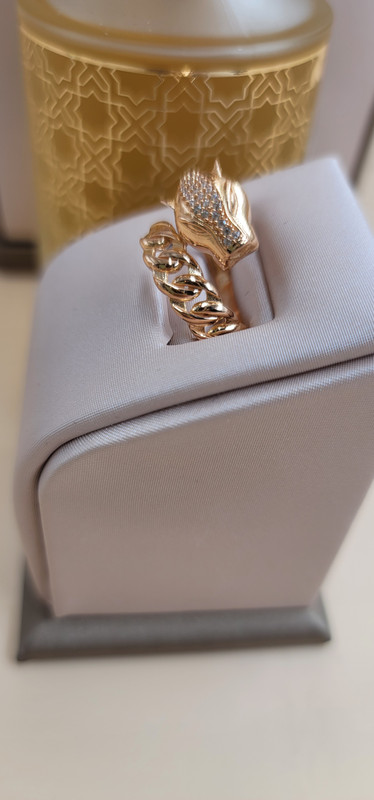 خاتم بانثر أنيق برأس النمر 