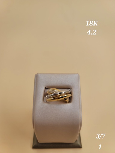 [000192184312900115] خاتم بثلاث لفات ملونة و فصوص