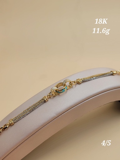 [001921811634800016] اسوارة 3 حلقات أبيض و تركواز