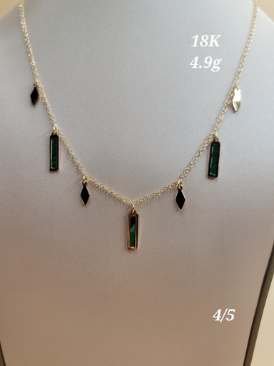 [000192185025000258] عقد شوكر بمتدليات مستطيلة زيتية