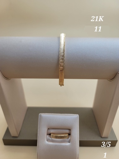 [001922111244800215] طقم اسوارة وخاتم مودرن لكل يوم من الذهب الصافي 