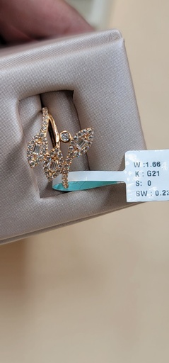 [000192211664980090] خاتم أنيق بثلاث أوراق شجر متعاكسة 