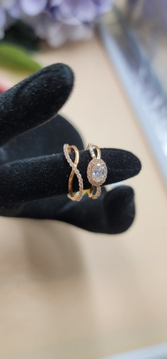 [000019221206000129] خاتم توينز بفص شكل بيضاوي 