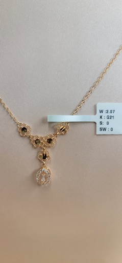 [000192212076210231] عقد الخمس وردات بمتدلية بيضاوية زراكون 