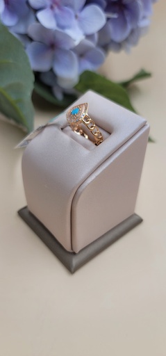 [000192212517530161] خاتم مميز بتصميم سلسلة وحجر فيروز على شكل دمعة 