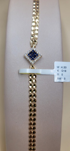 [001921843312990048] اسوارة كلاسيكية أنيقة بمربع من أحجار الزفير الكحلي 